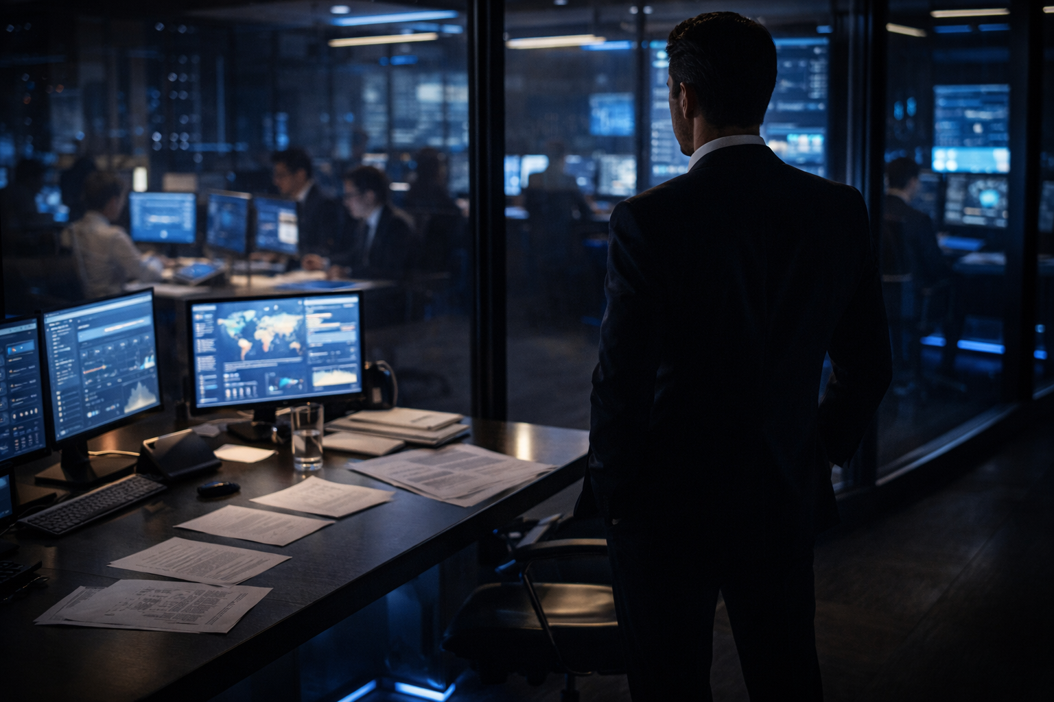 Dirigeant submerg&eacute; de t&acirc;ches avec une &eacute;quipe pr&ecirc;te &agrave; aider