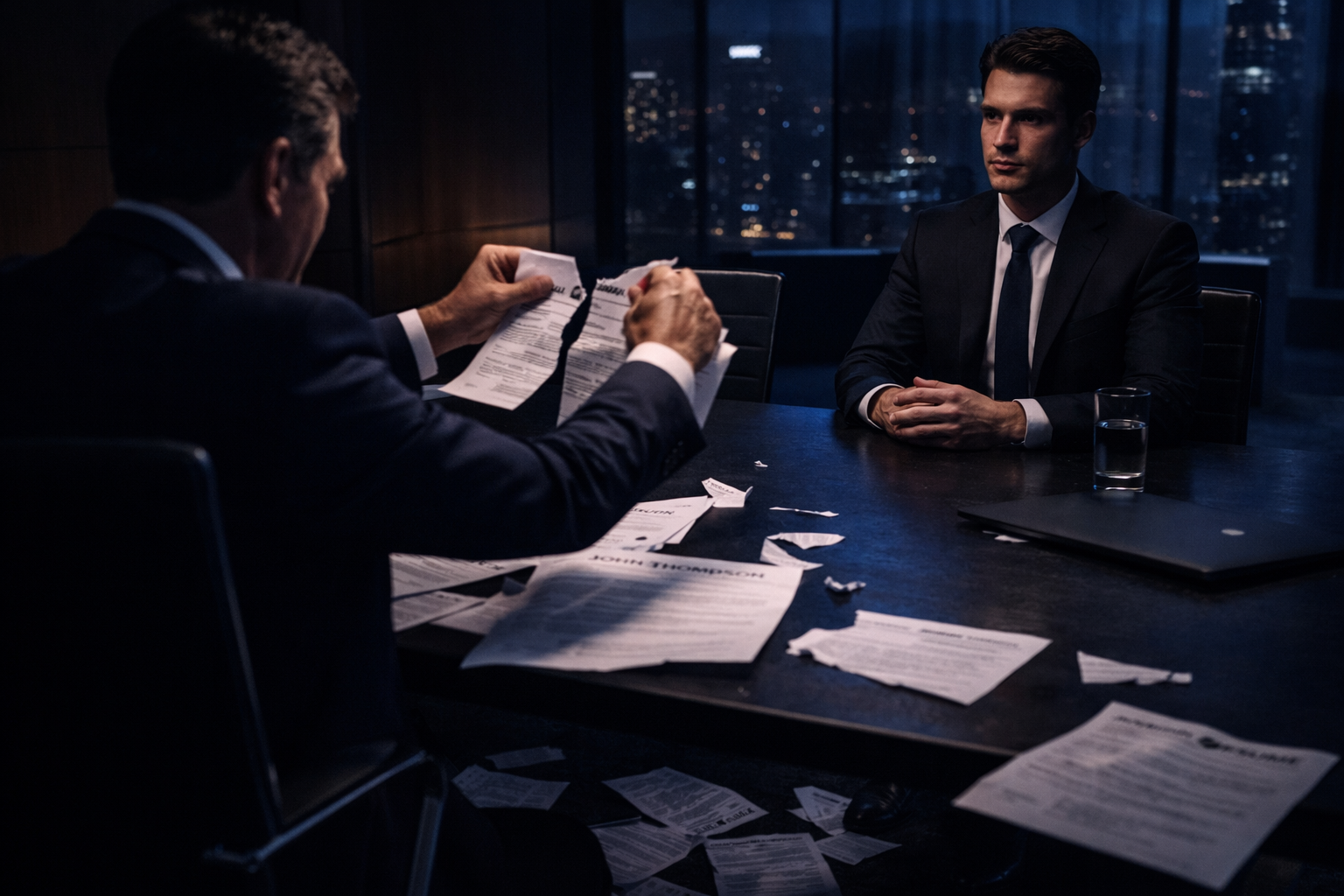 Entretien de recrutement dans un bureau moderne